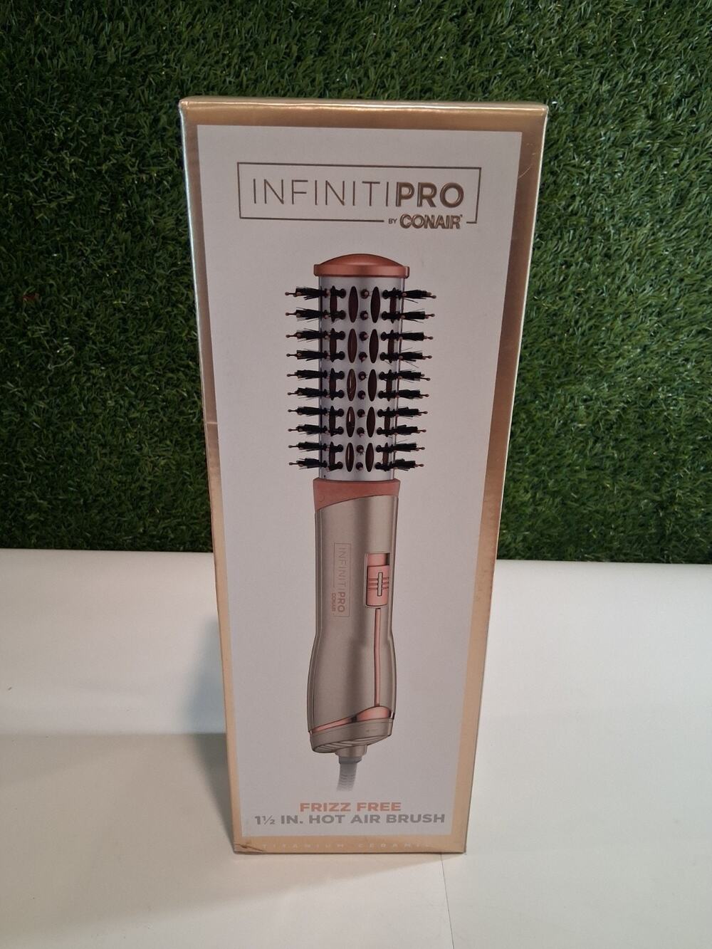 NEW Conair InfinitiPro Frizz Free 1.5” Hot Air Brush Titanium Ceramic NIB
